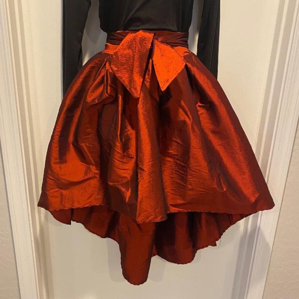 EUC Blue S Blood Red High Low Waist Skirt - Picture 4 of 7